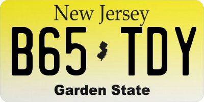 NJ license plate B65TDY
