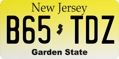 NJ license plate B65TDZ