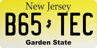 NJ license plate B65TEC