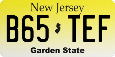 NJ license plate B65TEF