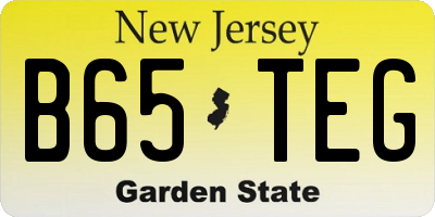 NJ license plate B65TEG