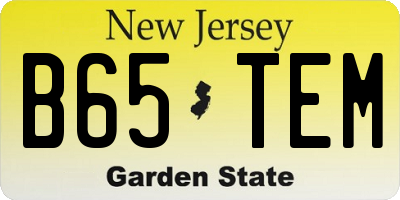 NJ license plate B65TEM