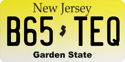 NJ license plate B65TEQ