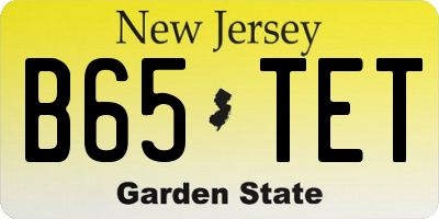NJ license plate B65TET