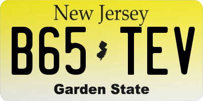 NJ license plate B65TEV