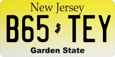 NJ license plate B65TEY