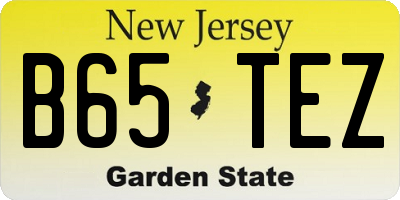 NJ license plate B65TEZ
