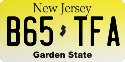 NJ license plate B65TFA