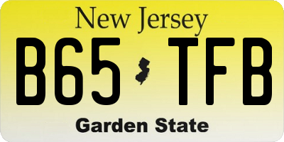 NJ license plate B65TFB