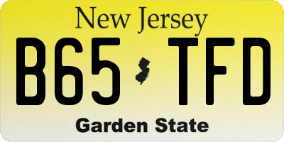 NJ license plate B65TFD