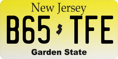 NJ license plate B65TFE