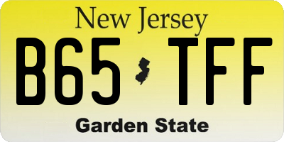 NJ license plate B65TFF