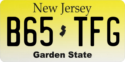 NJ license plate B65TFG