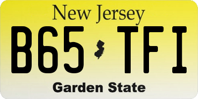 NJ license plate B65TFI