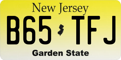 NJ license plate B65TFJ