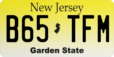 NJ license plate B65TFM