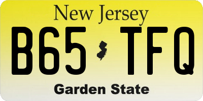 NJ license plate B65TFQ