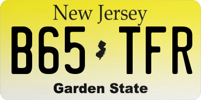 NJ license plate B65TFR