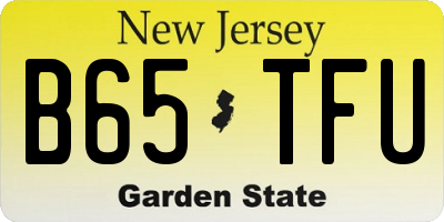 NJ license plate B65TFU