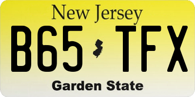 NJ license plate B65TFX