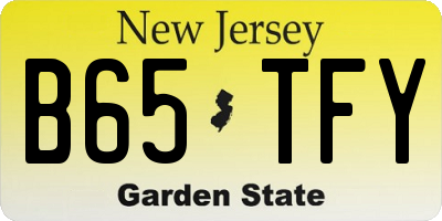 NJ license plate B65TFY