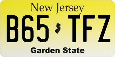 NJ license plate B65TFZ