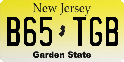 NJ license plate B65TGB