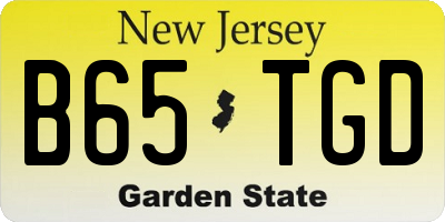 NJ license plate B65TGD