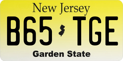 NJ license plate B65TGE