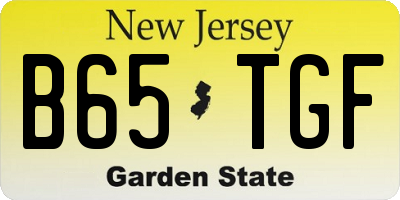 NJ license plate B65TGF