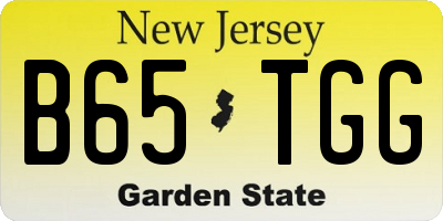 NJ license plate B65TGG