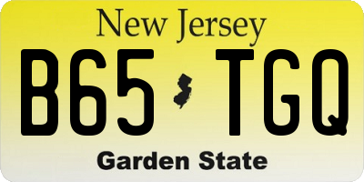 NJ license plate B65TGQ