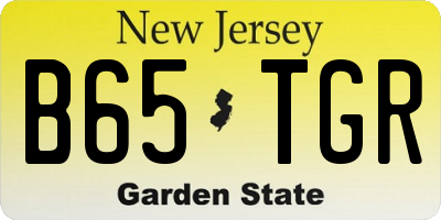 NJ license plate B65TGR