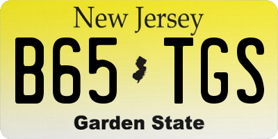 NJ license plate B65TGS