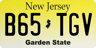 NJ license plate B65TGV
