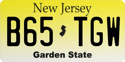 NJ license plate B65TGW