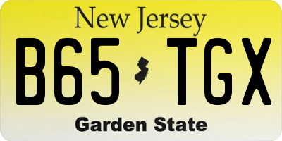NJ license plate B65TGX