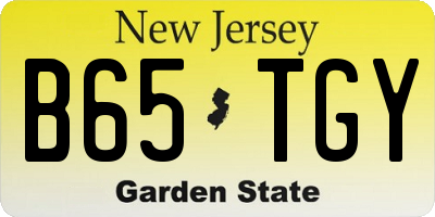 NJ license plate B65TGY