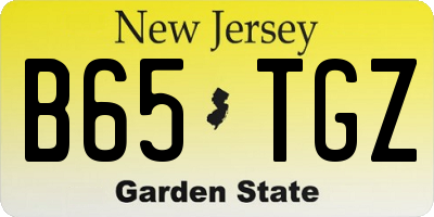 NJ license plate B65TGZ