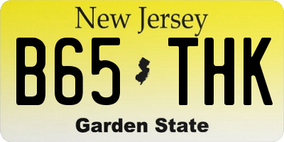 NJ license plate B65THK