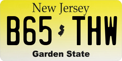 NJ license plate B65THW