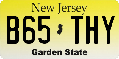NJ license plate B65THY