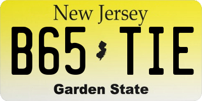 NJ license plate B65TIE