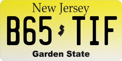 NJ license plate B65TIF