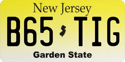 NJ license plate B65TIG