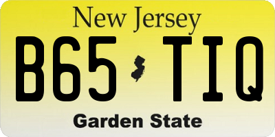 NJ license plate B65TIQ