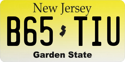 NJ license plate B65TIU