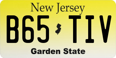 NJ license plate B65TIV