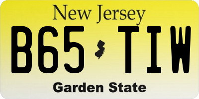 NJ license plate B65TIW