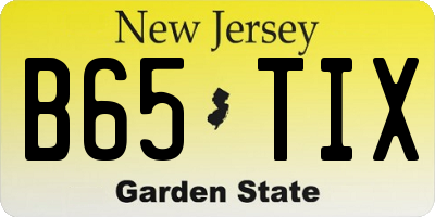 NJ license plate B65TIX